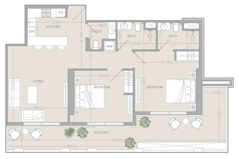 2.0 bedrooms apartments - ELAR1S Rise
