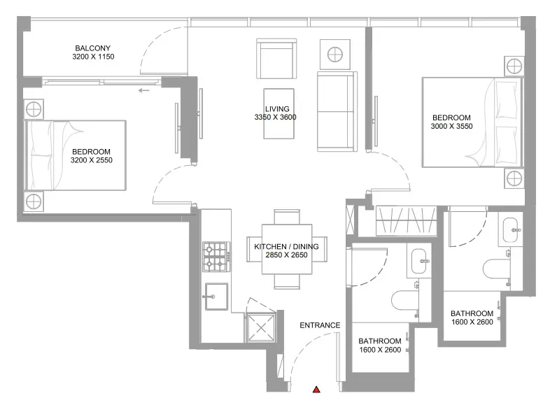 2.0 bedrooms apartments - Bayfront Marina Residences