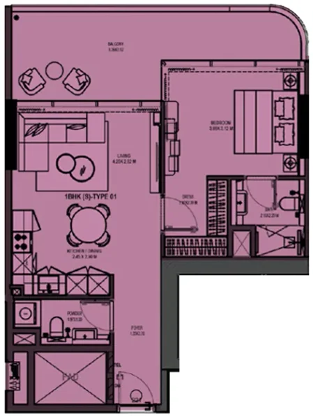 1.0 bedroom apartments - Rabdan Gates