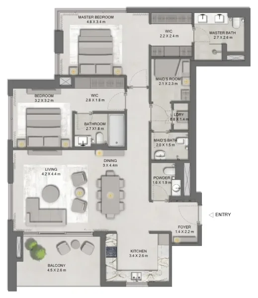 2.0 bedrooms apartments - Ghaf Woods Distrikt