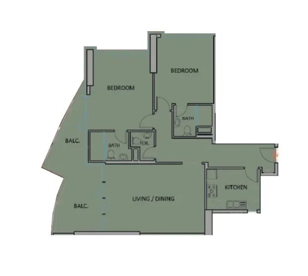 2.0 bedrooms apartments - Renad Tower