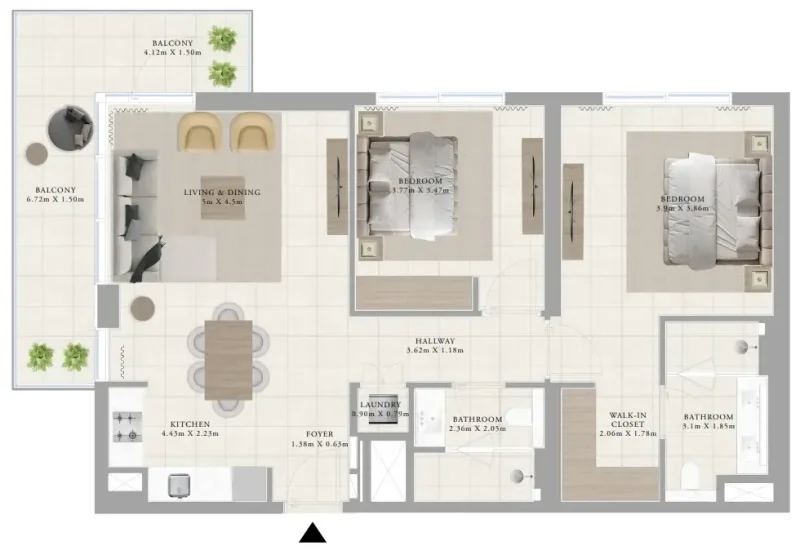 2.0 bedrooms apartments - Greenside Residence