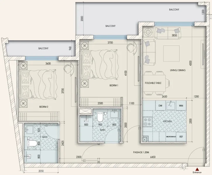 2.0 bedrooms apartments - Enaya Residences