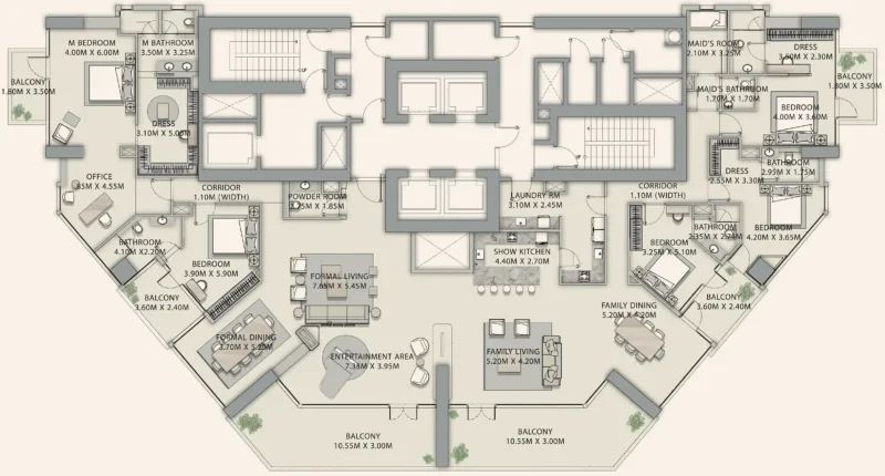 5.5 bedrooms penthouse - Velor Penthouses