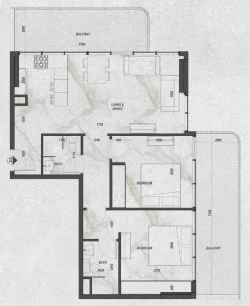 2.0 bedrooms apartments - Zyra Hills