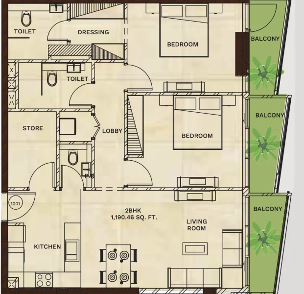 2.0 bedrooms apartments - Gateway by Premier Choice