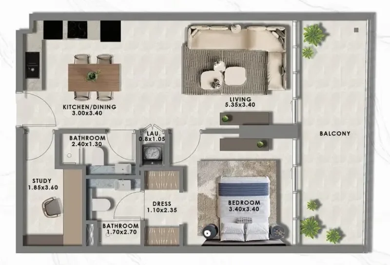 1.5 bedrooms apartments - Floarea Lakes