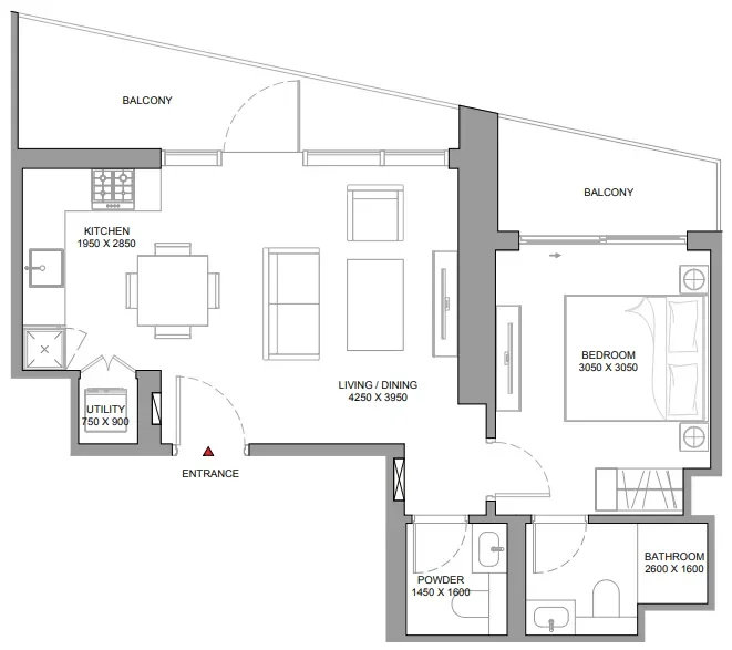 1.0 bedroom apartments - The Eden at Sobha Central