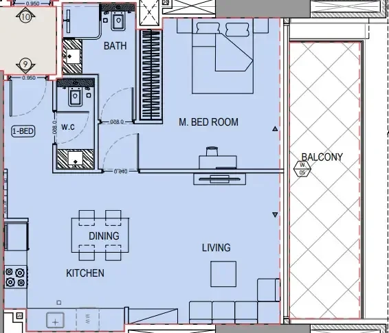 1.0 bedroom apartments - Binghatti Apex