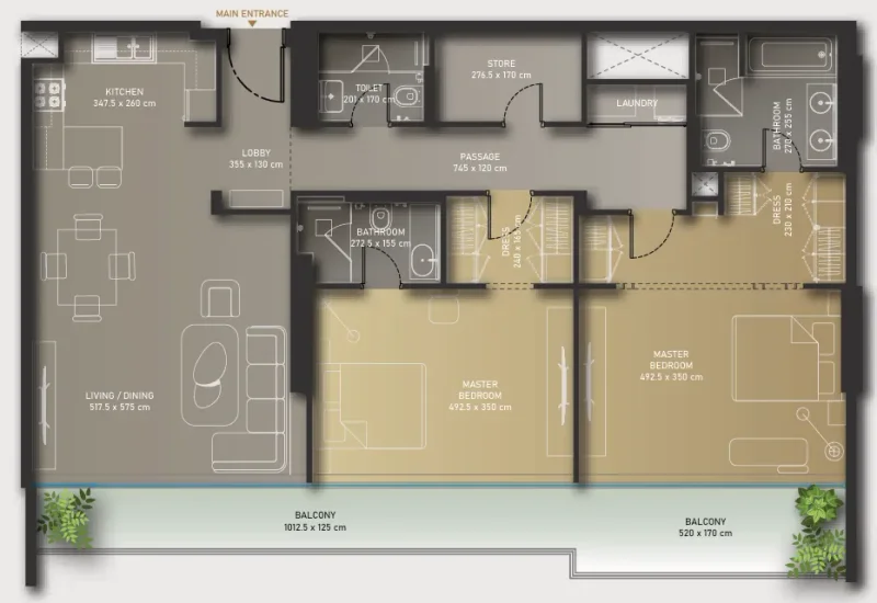 2.0 bedrooms apartments - Olaia Residences