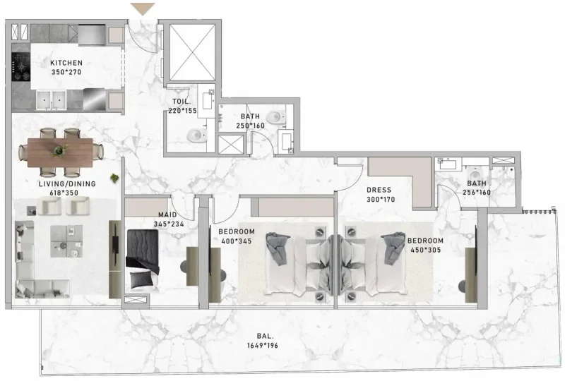 2.5 bedrooms apartments - Al Serh Residences 11