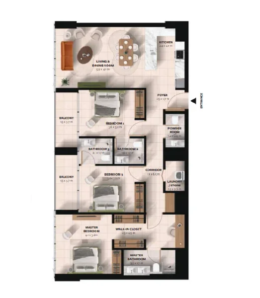 3.0 bedrooms apartments - Waada Dubai South