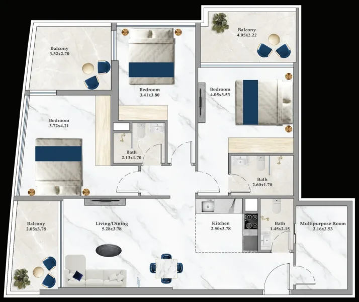 3.0 bedrooms apartments - Aspirz