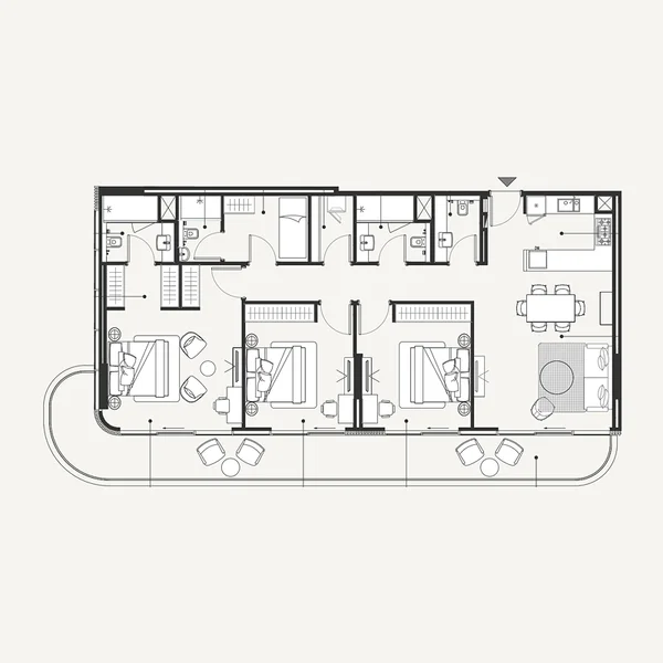 3 bedroom Apartments -  Azizi Ameer