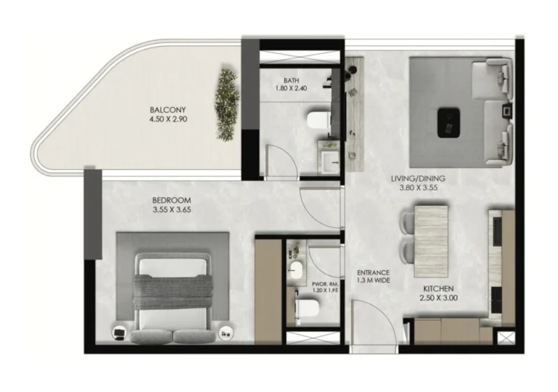 1.0 bedroom apartments - Verano by Prescott