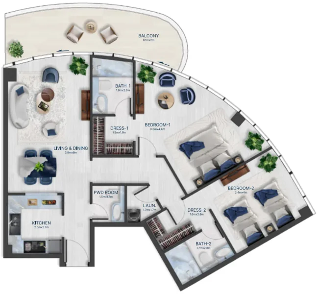 2.0 bedrooms apartments - Acacia by BNW Developments