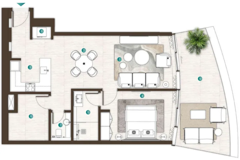 1.0 bedroom apartments - La Mer by Elie Saab