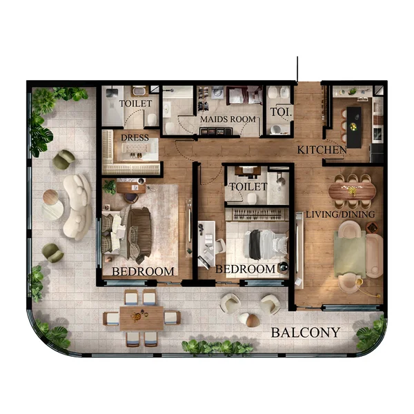 2 bedroom Apartments -  Radiant Garden Towers