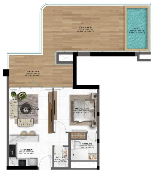 1.0 bedroom apartments - Lazord by Lapis Phases 1 and 2