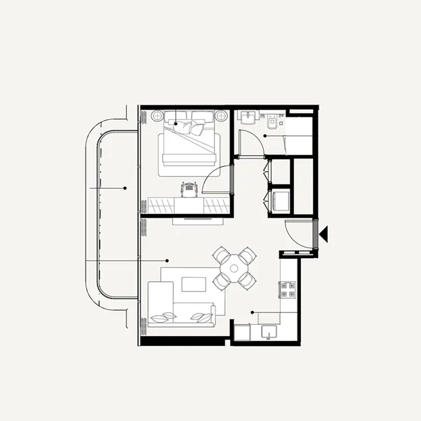 1 bedroom Apartments -  Azizi Wares