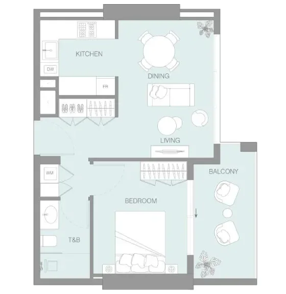 1.0 bedroom apartments - LUM1NAR
