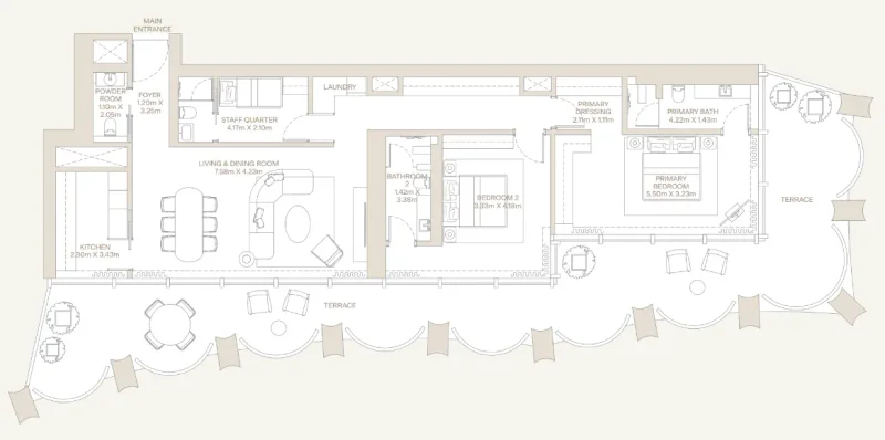 2.0 bedrooms apartments - Eden House Za’abeel
