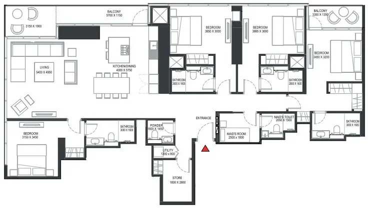4.0 bedrooms apartments - Sobha One