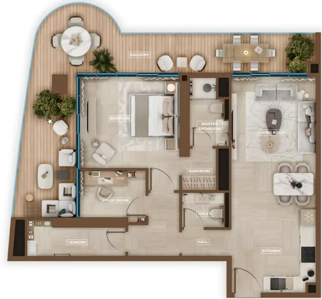 1.5 bedrooms apartments - Sky Hills Astra