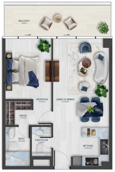 1.0 bedroom apartments - Acacia by BNW Developments