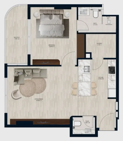 1.0 bedroom apartments - Coral by Vision