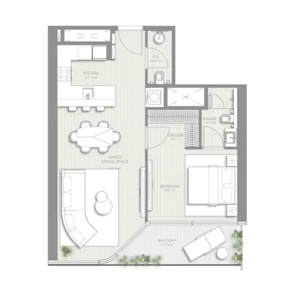 1.0 bedroom apartments - Sol Luxe