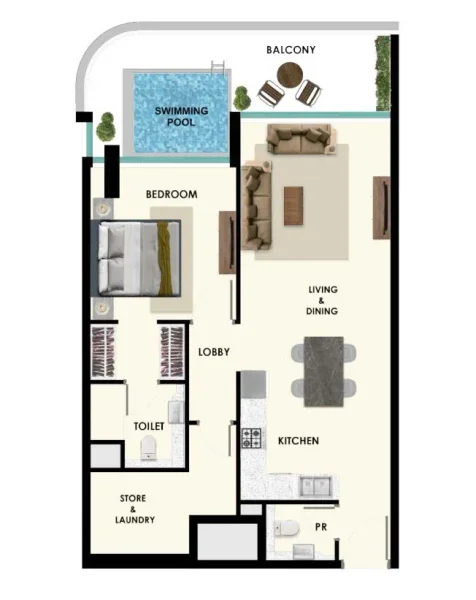 1.0 bedroom apartments - Rome by Samana Developers