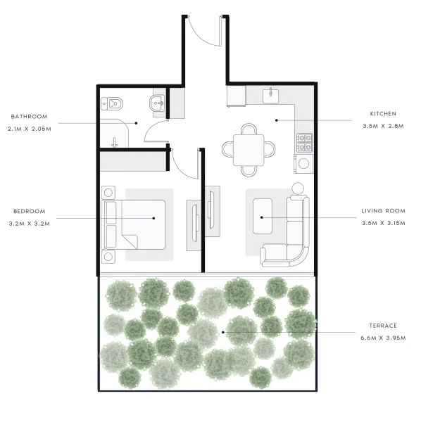 1.0 bedroom apartments - Riviera 28