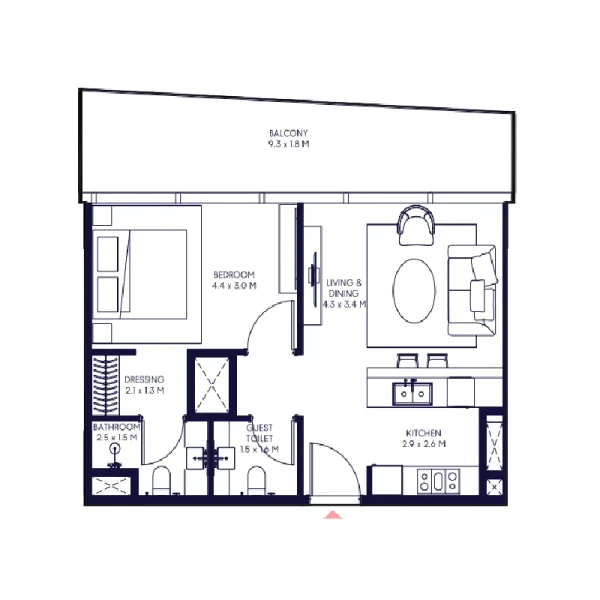 1.0 bedroom apartments - Inaura Hotels & Residences Downtown