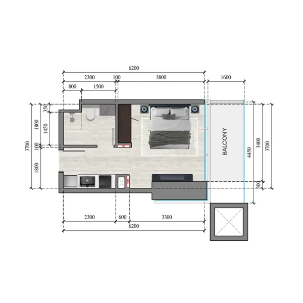 0.0 bedroom apartments - Auresta Tower