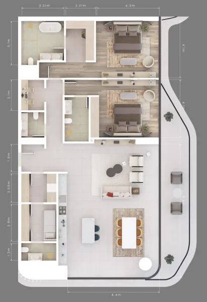 2.0 bedrooms apartments - Mamsha Gardens