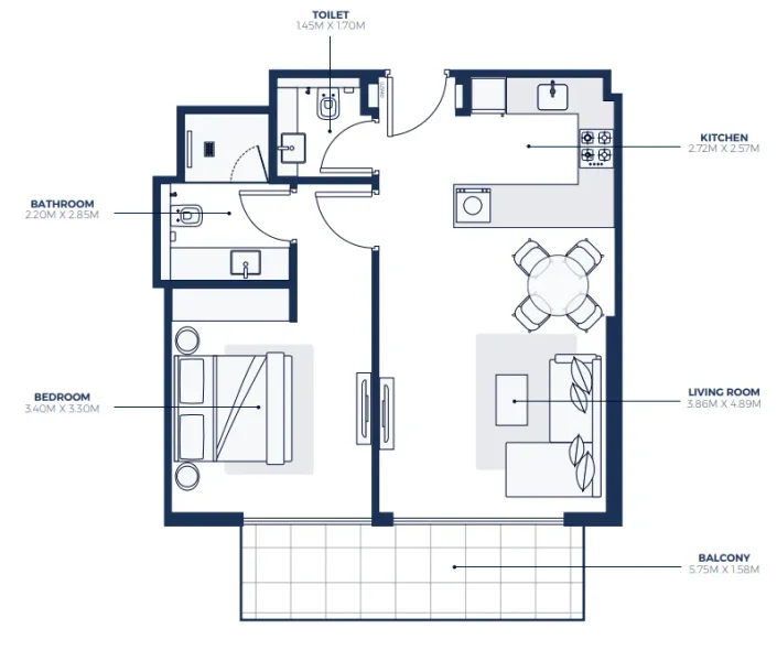 1.0 bedroom apartments - Creek Views 3