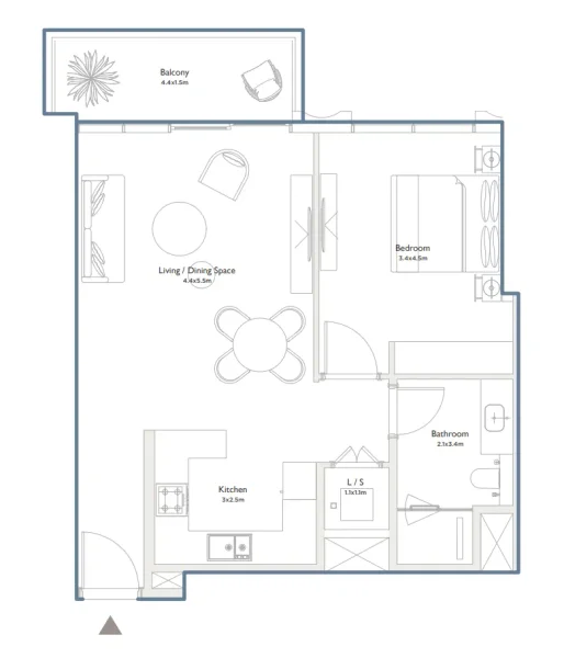 1.0 bedroom apartments - Serenia District West Residence