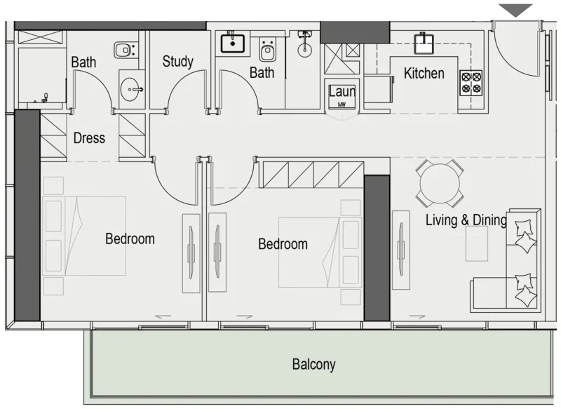 2.5 bedrooms apartments - Sierra by Iman