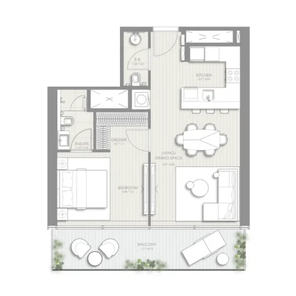 1.0 bedroom apartments - Sol Luxe