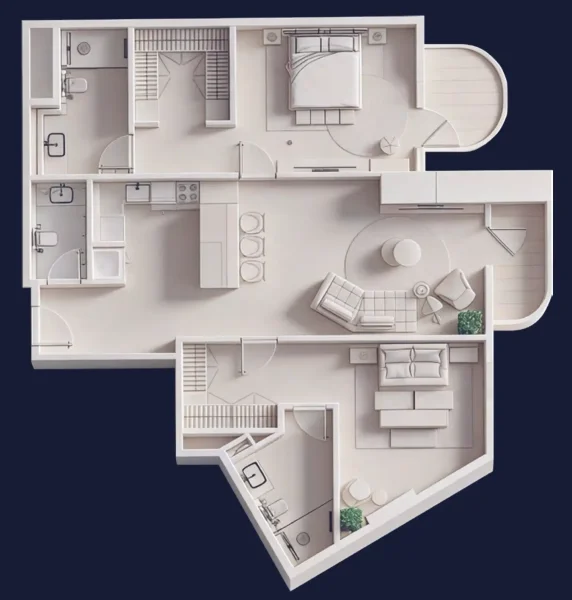 2.0 bedrooms apartments - Fortune Bay Residences