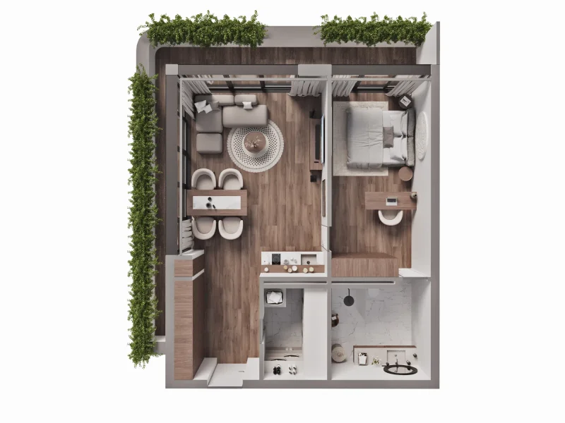 1.0 bedroom apartments - Sunny Moon Marriott Phase 1