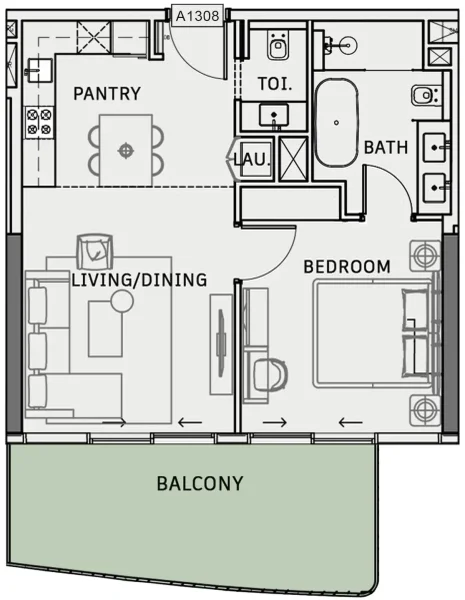 1.0 bedroom apartments - One Sky Park