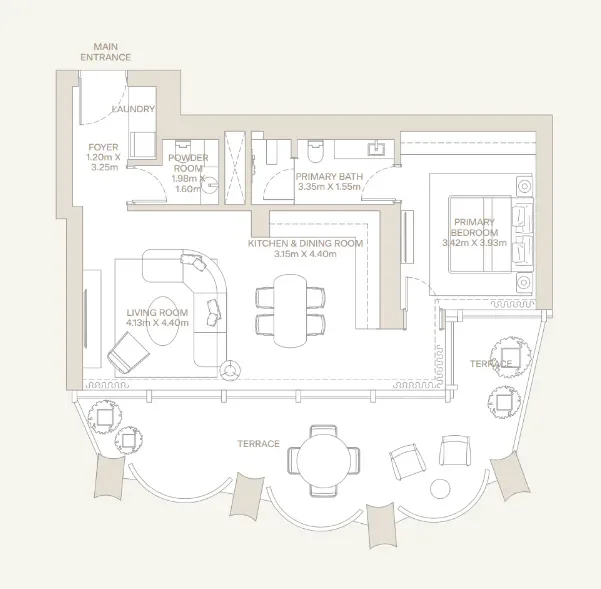 1.0 bedroom apartments - Eden House Za’abeel