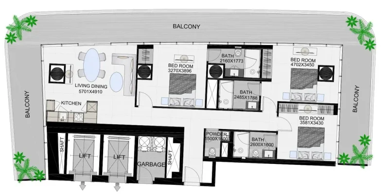 3.0 bedrooms apartments - The Community Sports Arena