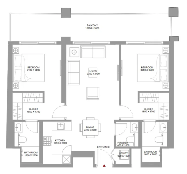 2.0 bedrooms apartments - Bayside Marina Residences