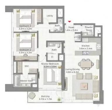 2.0 bedrooms apartments - Harbour Gate