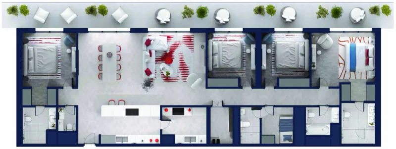 4.0 bedrooms apartments - Rosso Bay Residences