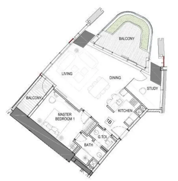 1.0 bedroom apartments - Safa One de Grisogono