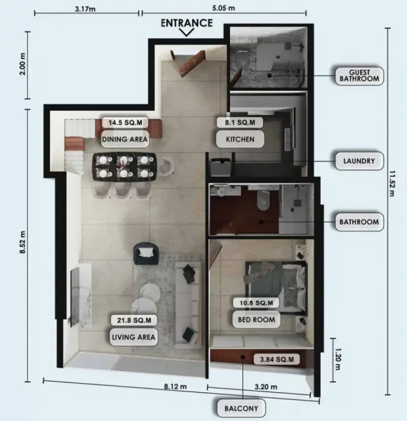 1.0 bedroom apartments - Zenith J1